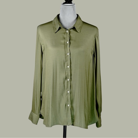Banana Republic Olive Green Dillon Long Sleeve Button-Up Shirt – Size L - Picture 4 of 15